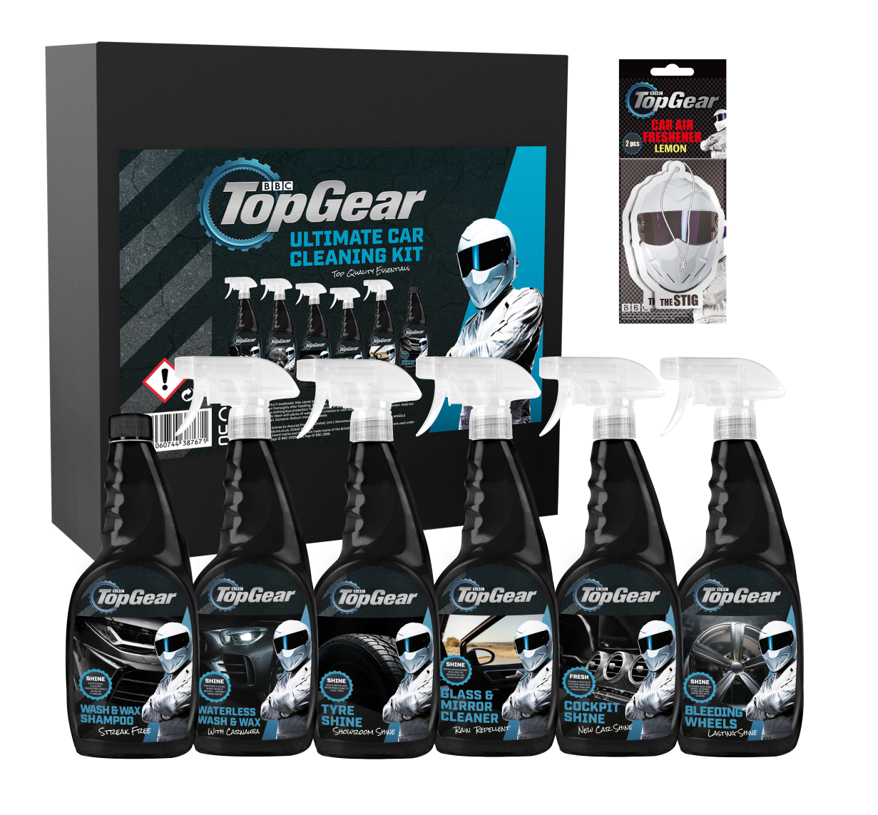 Top Gear 7 Piece Car Cleaning Kit 2 Pack of Air Fresheners