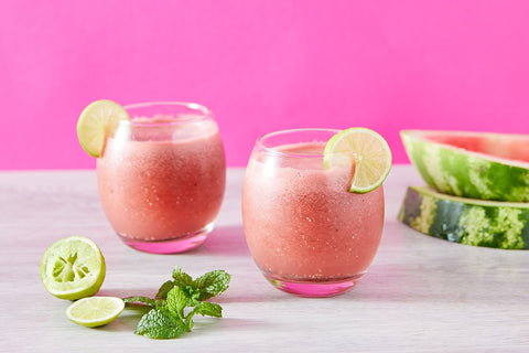 This is an easy  recipe to make watermelon mint green tea cooler.Make refreshing mocktails to beat the heat this summer using fresh watermelons and Old harbor mint green tea which will leave you energetic and feeling refreshed.