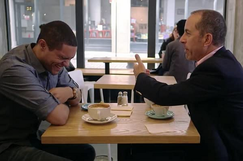 Jerry Seinfeld and Trevor Noah at One Girl Cookies in Brooklyn 