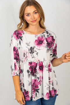 White Birch Ivory Floral Top