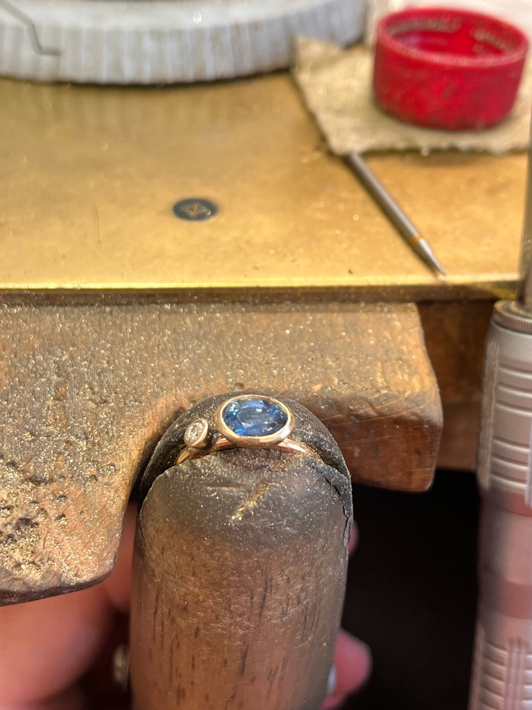 Setting the stone for a bespoke engagement ring