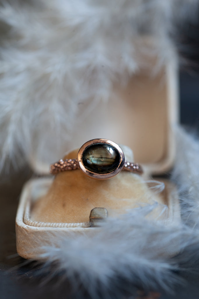 Catherine Hills Jewellery - Bespoke rose gold ring with a star sapphire