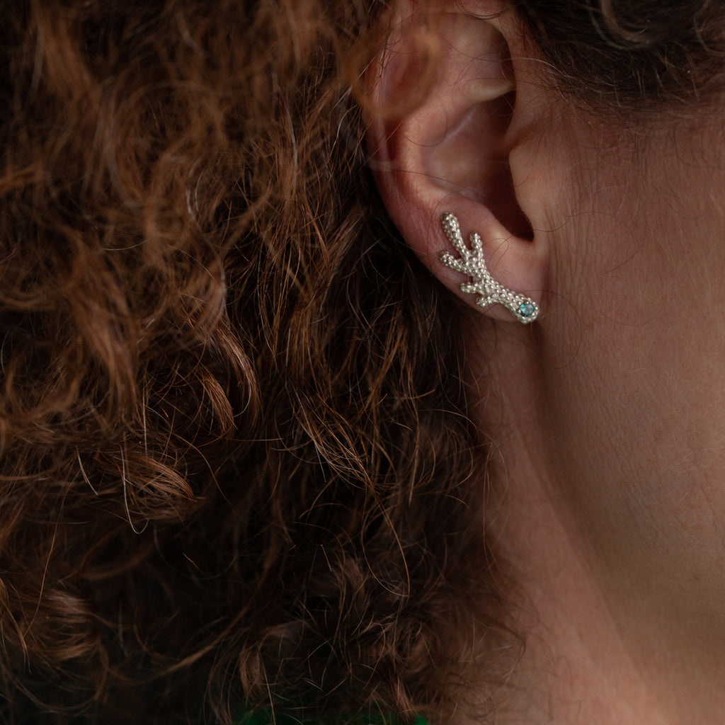 Catherine Hills Jewellery Peridot Antler Crawler Earrings