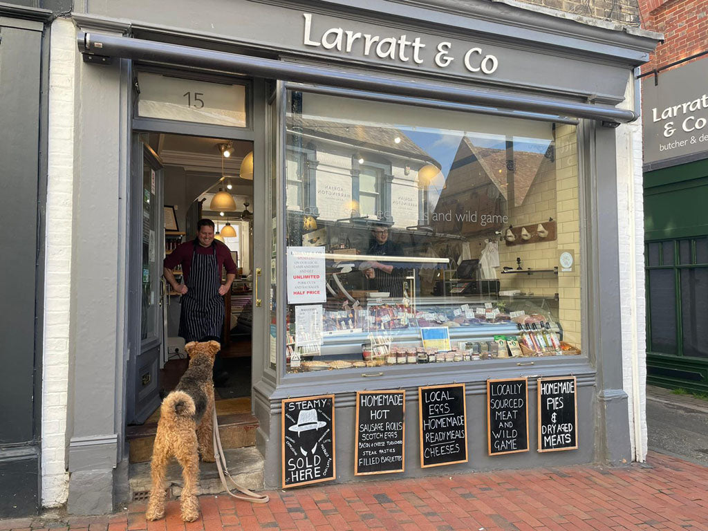 Catherine and Rolo at Larratt butchers, Tunbridge Wells