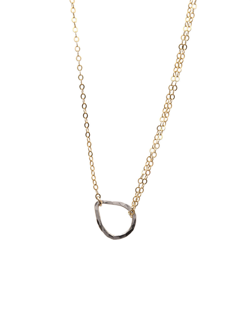 14K GOLD FILLED AND STERLING SILVER TWO-TONE TEARDROP NECKLACE – Kenda Kist