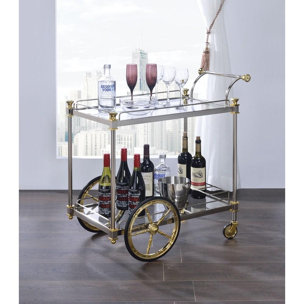 Buy Now - Cyrus Bar Cart - Silver & Gold - Elegant Bars