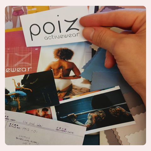 POIZ Activewear logo design fabric picture collage