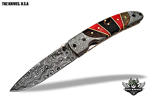 Damascus steel handmade folding knife – KBS Knives Store