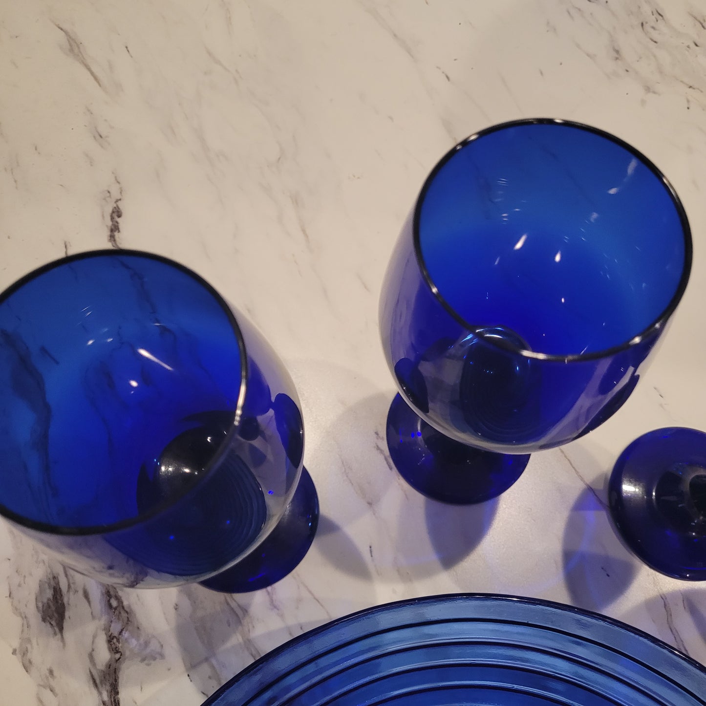 Colbalt blue wine goblets