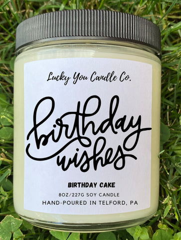 custom label lucky you candle co