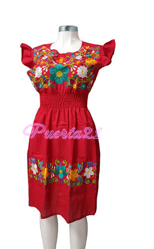 Puebla Style Embroidered Dress, Vestido Tehuacan – huitzilli