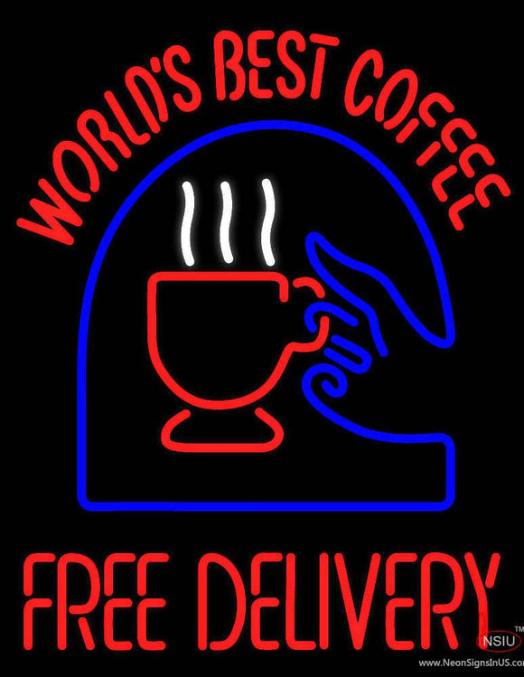 Download Worlds Best Coffee With Logo Handmade Art Neon Sign Fans Neon Sign