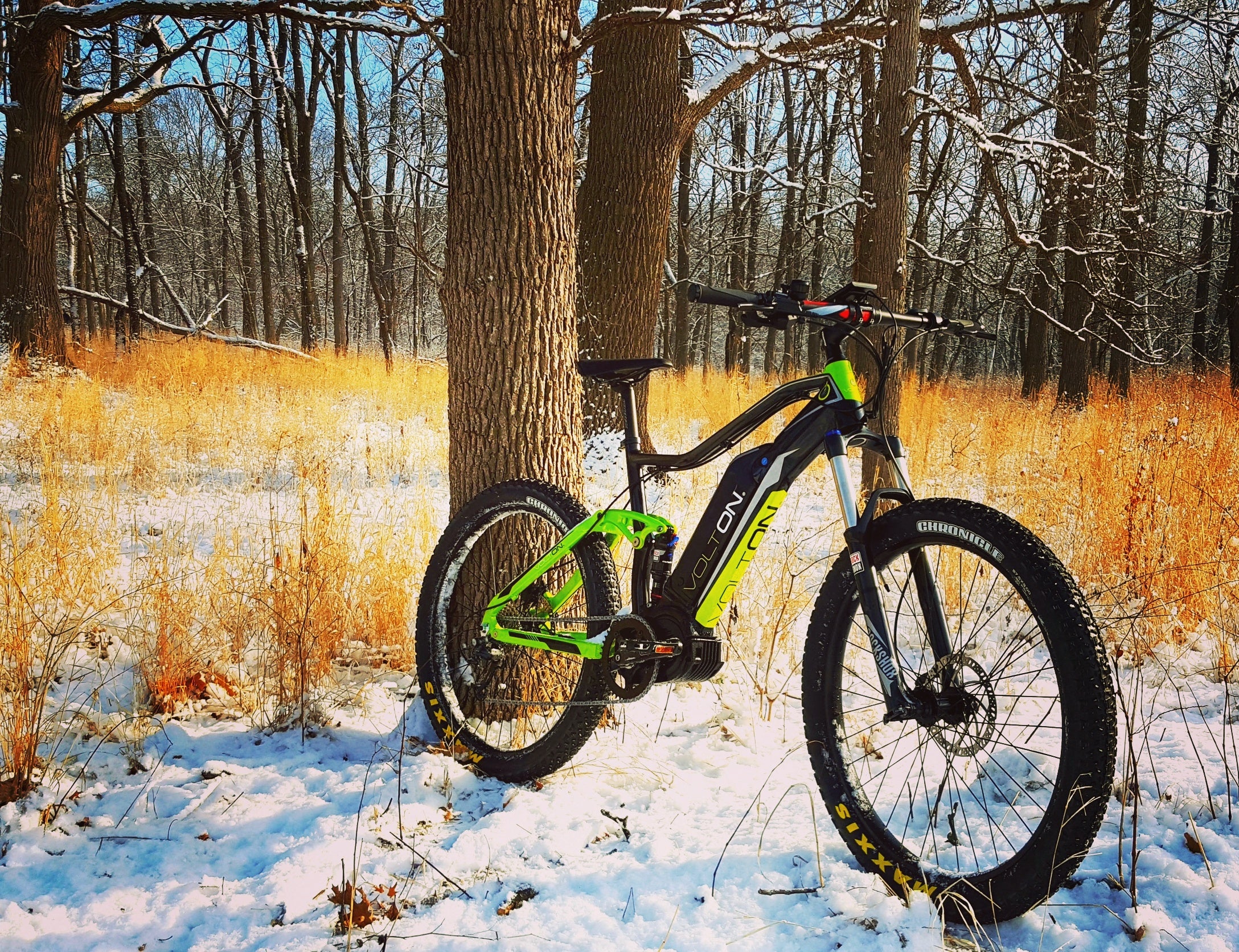 Riding Volton Electric Bicycles in Snow