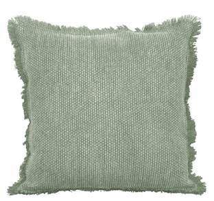 Green stone wash textured cotton pillow 16 x 16