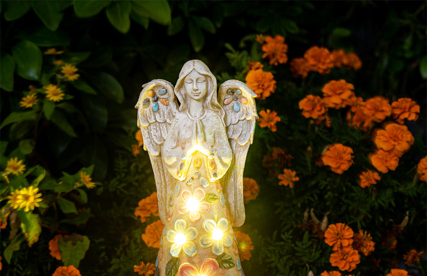 Gigalumi solar angel garden statue