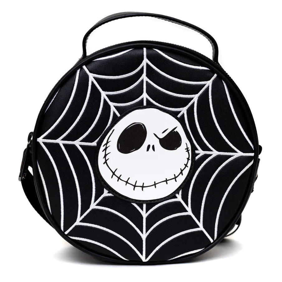 The Nightmare Before Christmas Jack Face with Spider Web Crossbody Bag