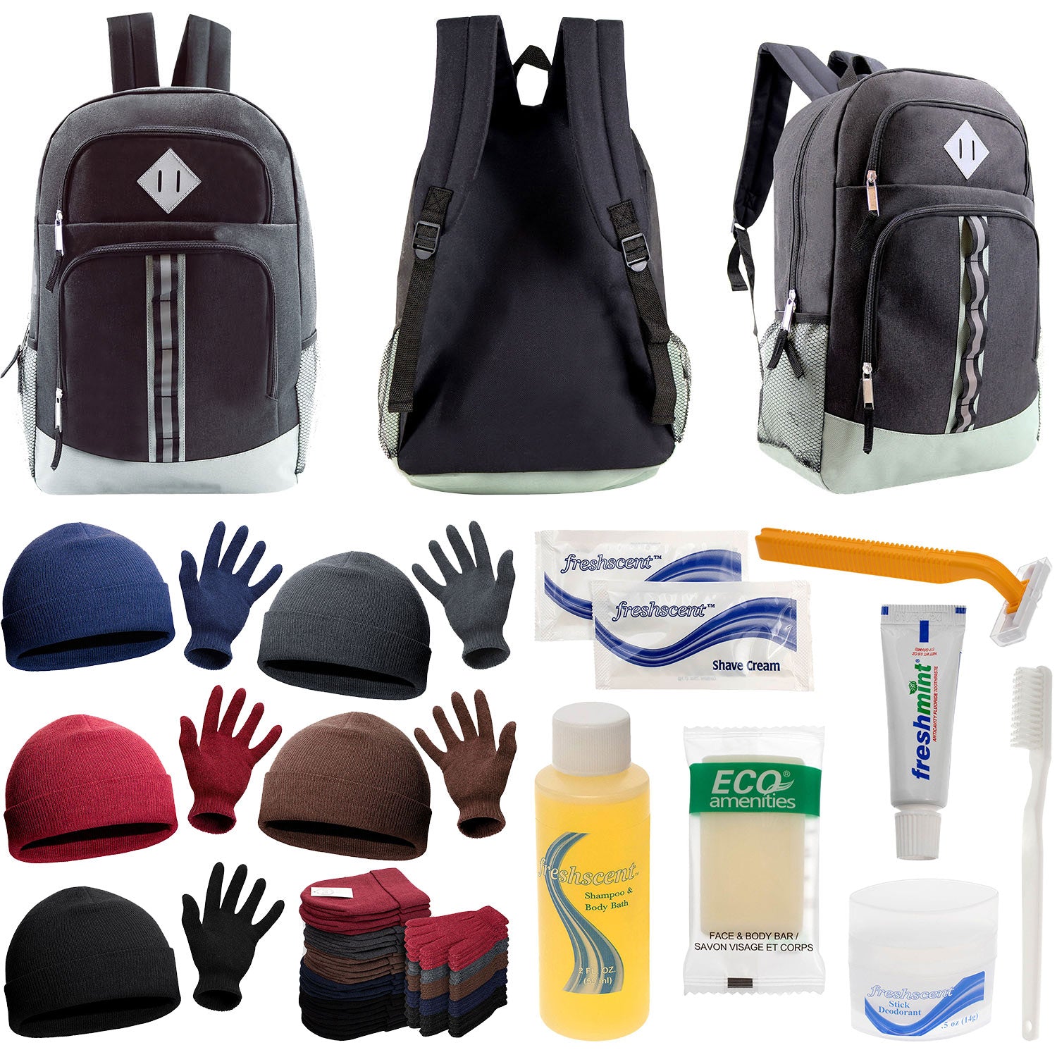 Bulk Homeless Box, Hygiene Kits, Winter Gloves & Hats