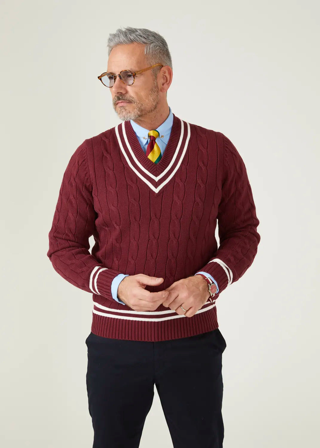 Claret Cricket Sweater