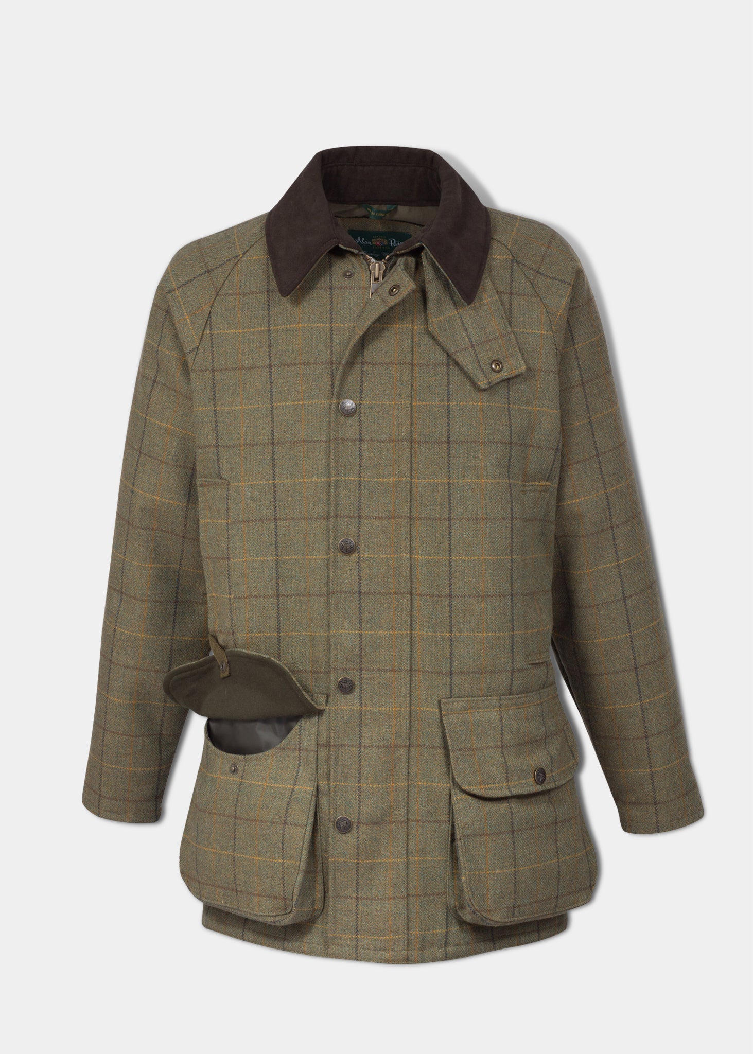 Rutland Ladies Tweed Shooting Coat In Lichen Alan Paine UK