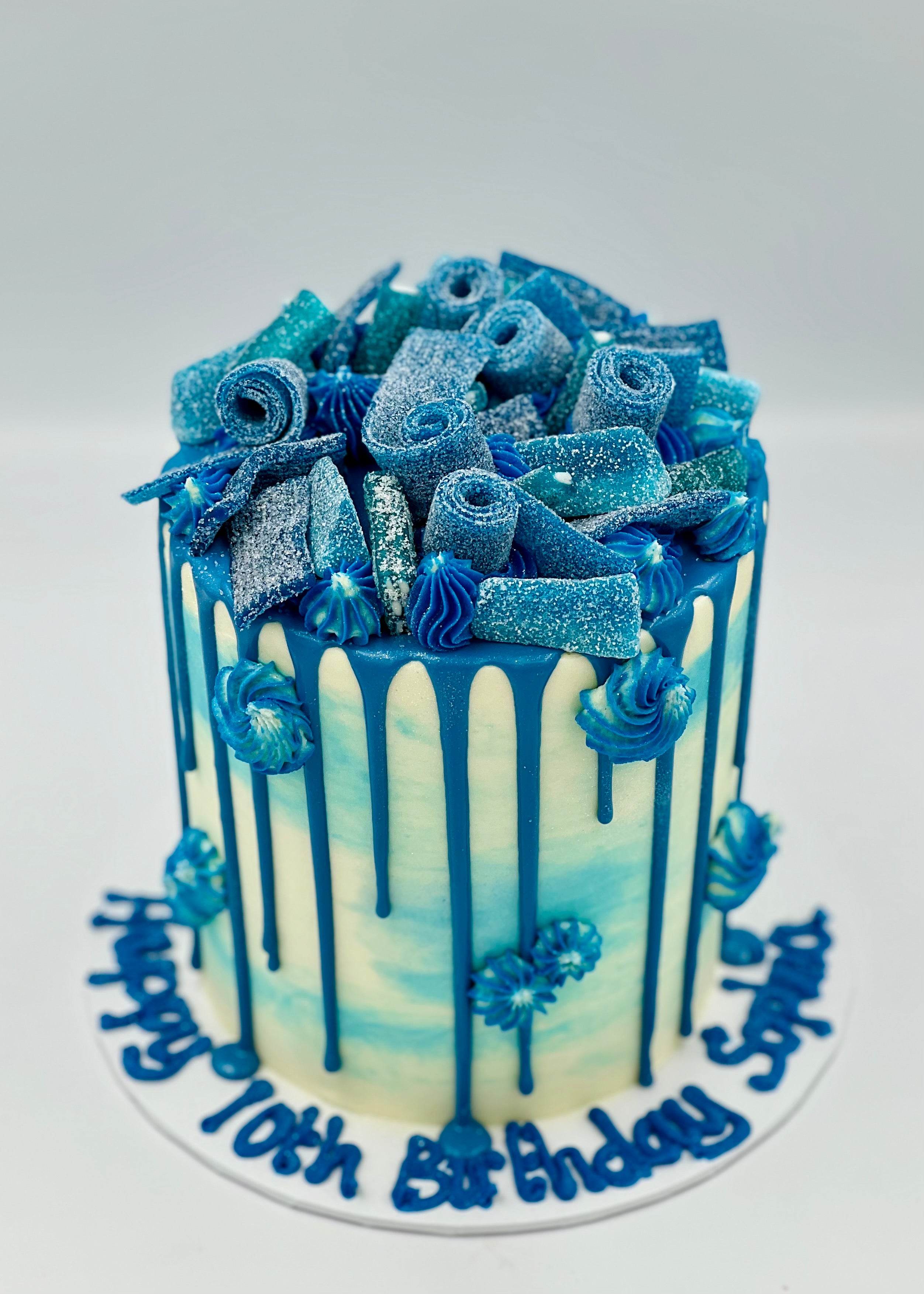 Green & Blue Sweetie Drip Birthday Cake | Candy birthday cakes, Sweet  birthday cake, Sweetie birthday cake