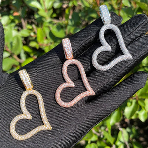 Iced Out Open Heart Bling Necklace - J Elegant Bling