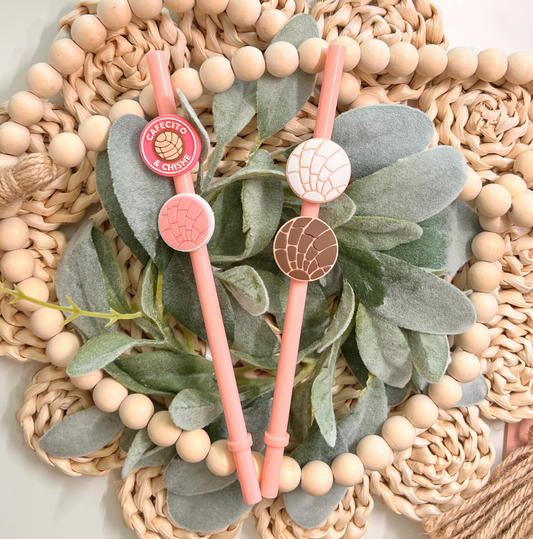 Hearts Concha Straw Toppers