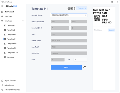 Microscope slide printer software