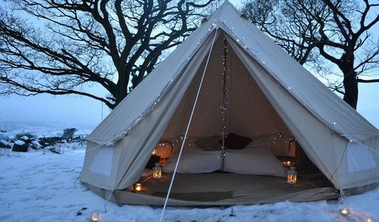 Glamping in snow