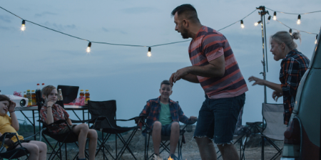 beach side group camping