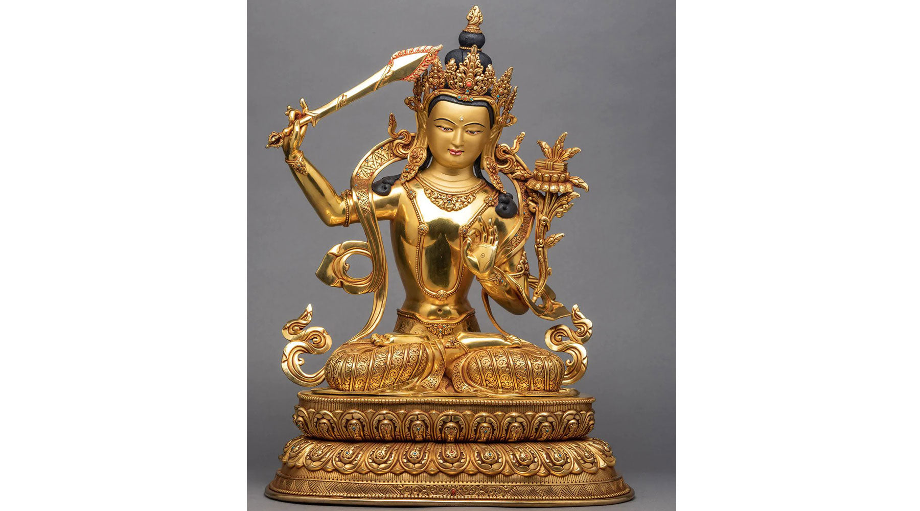 gold-plated-manjushri-statue