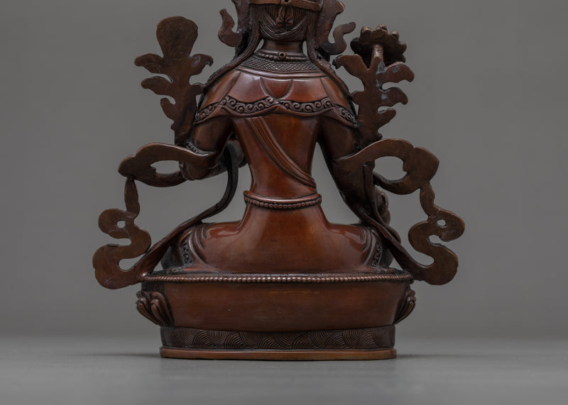 Green Tara Buddha Deity | Hand Carved Copper Sculpture