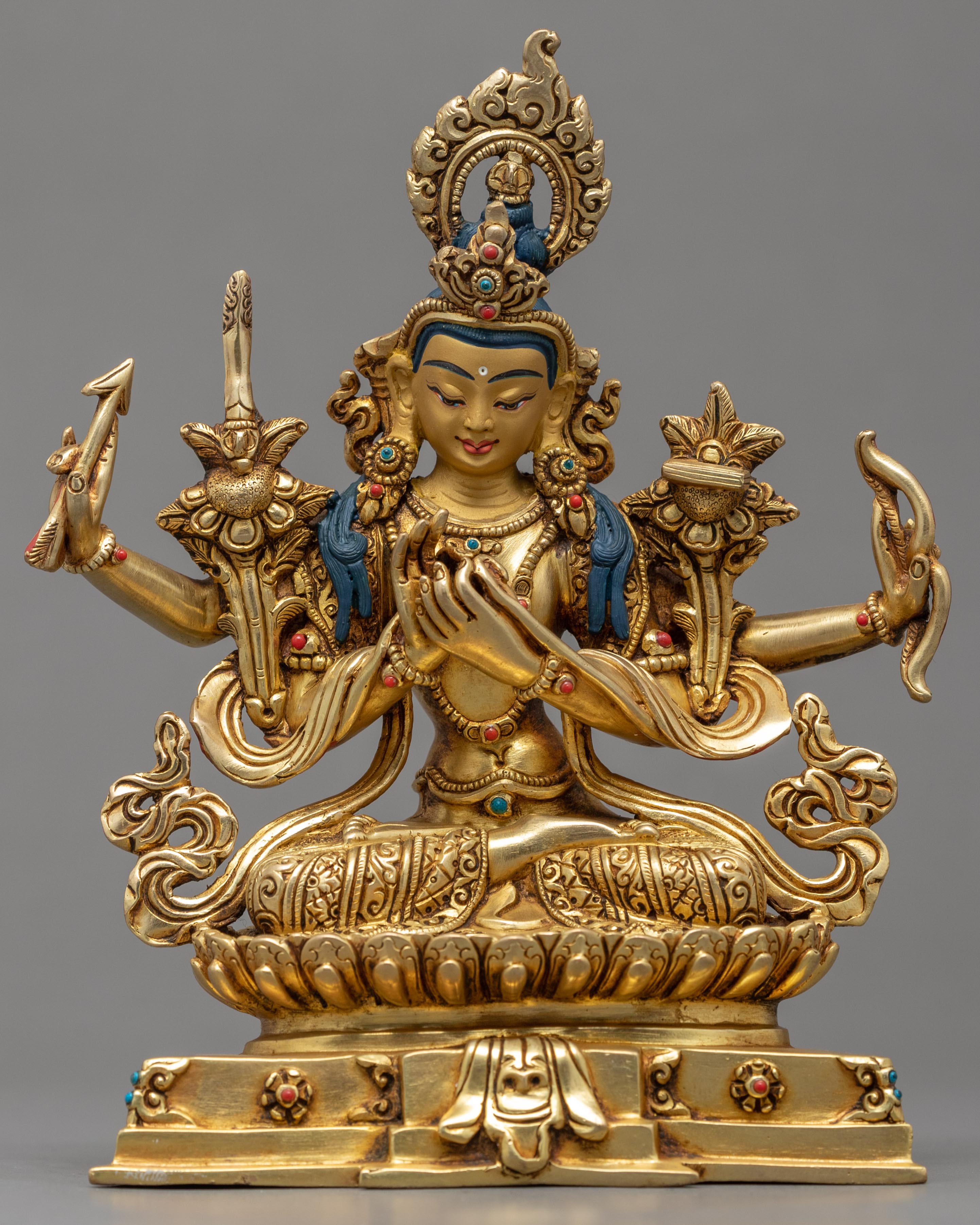 Four-Armed Manjushri Statue | Wisdom Deity