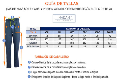 GUIA DE TALLAS PANT HASSAN