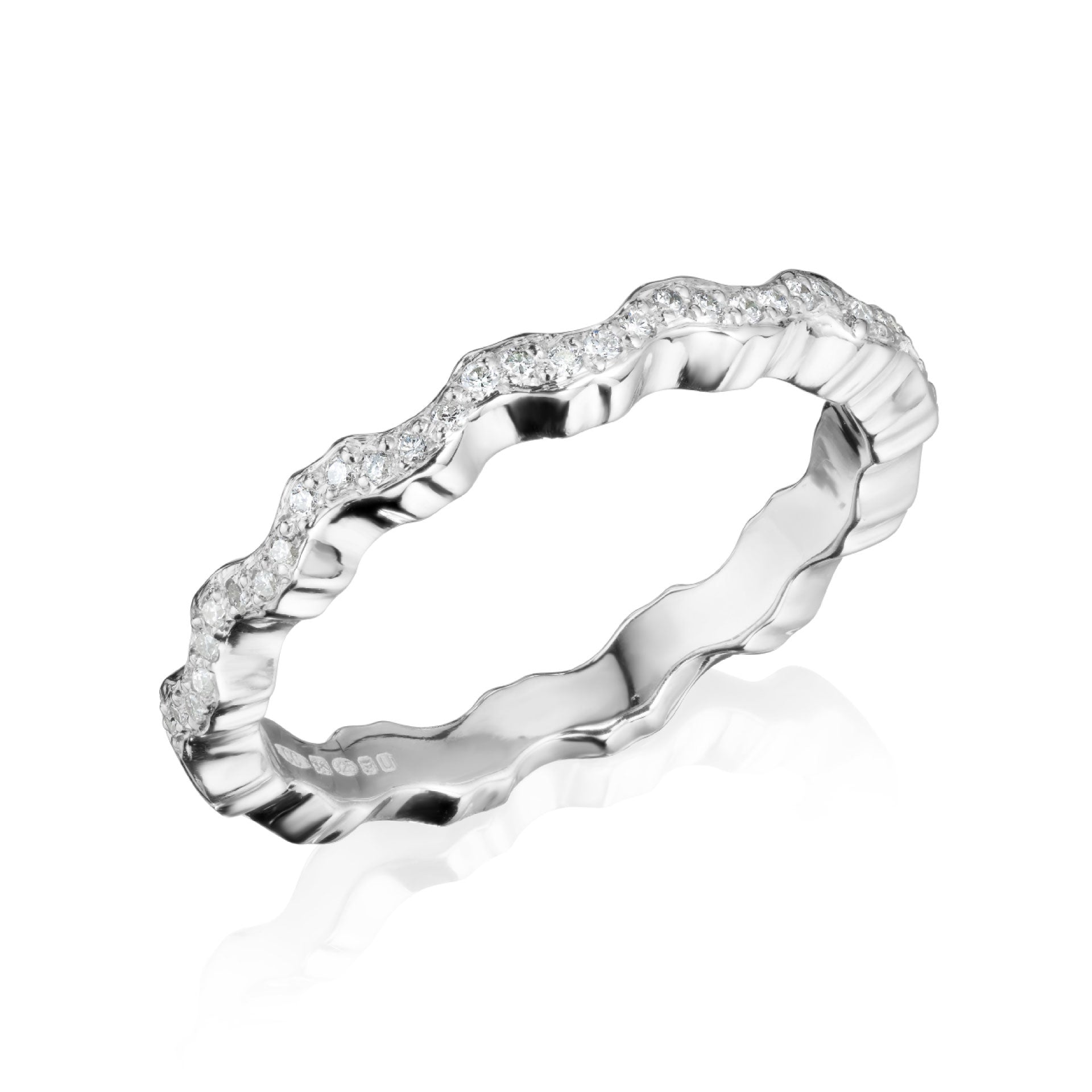 Micro-Pavé Stacking Surf Wave Ring