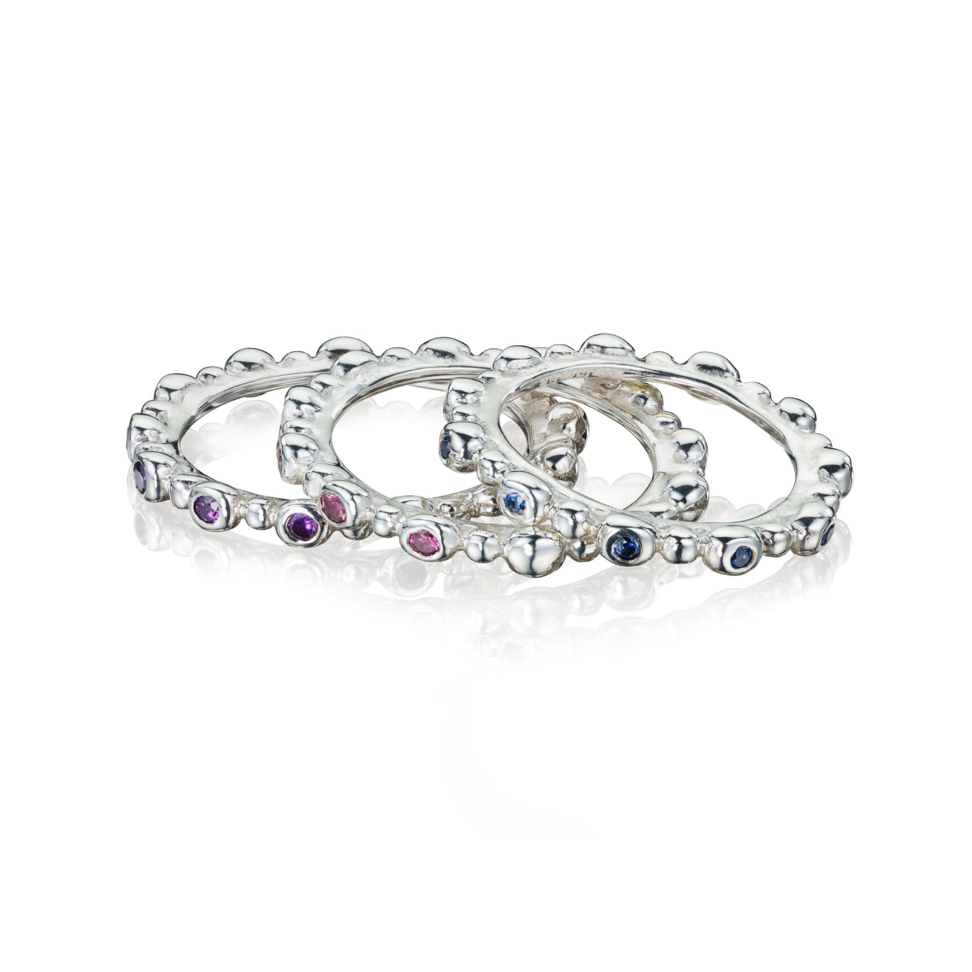 Shore-Line Sapphire Stacking Rings