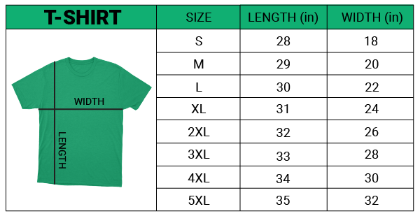 t-shirt size guide