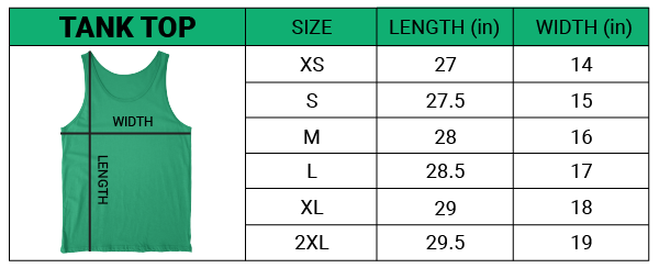 tanktop size guide