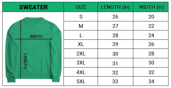 Sweater size guide