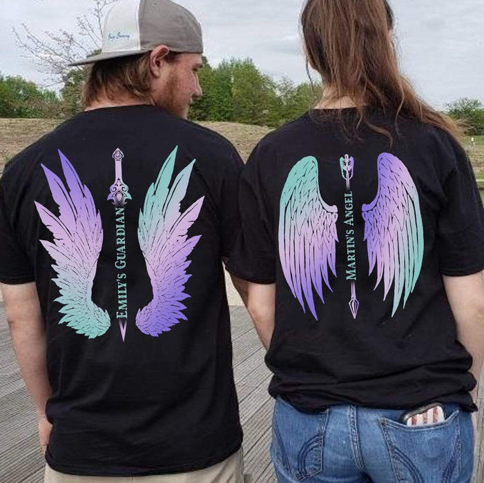 Her Guardian His Angel Custom Backside Shirt — GeckoCustom