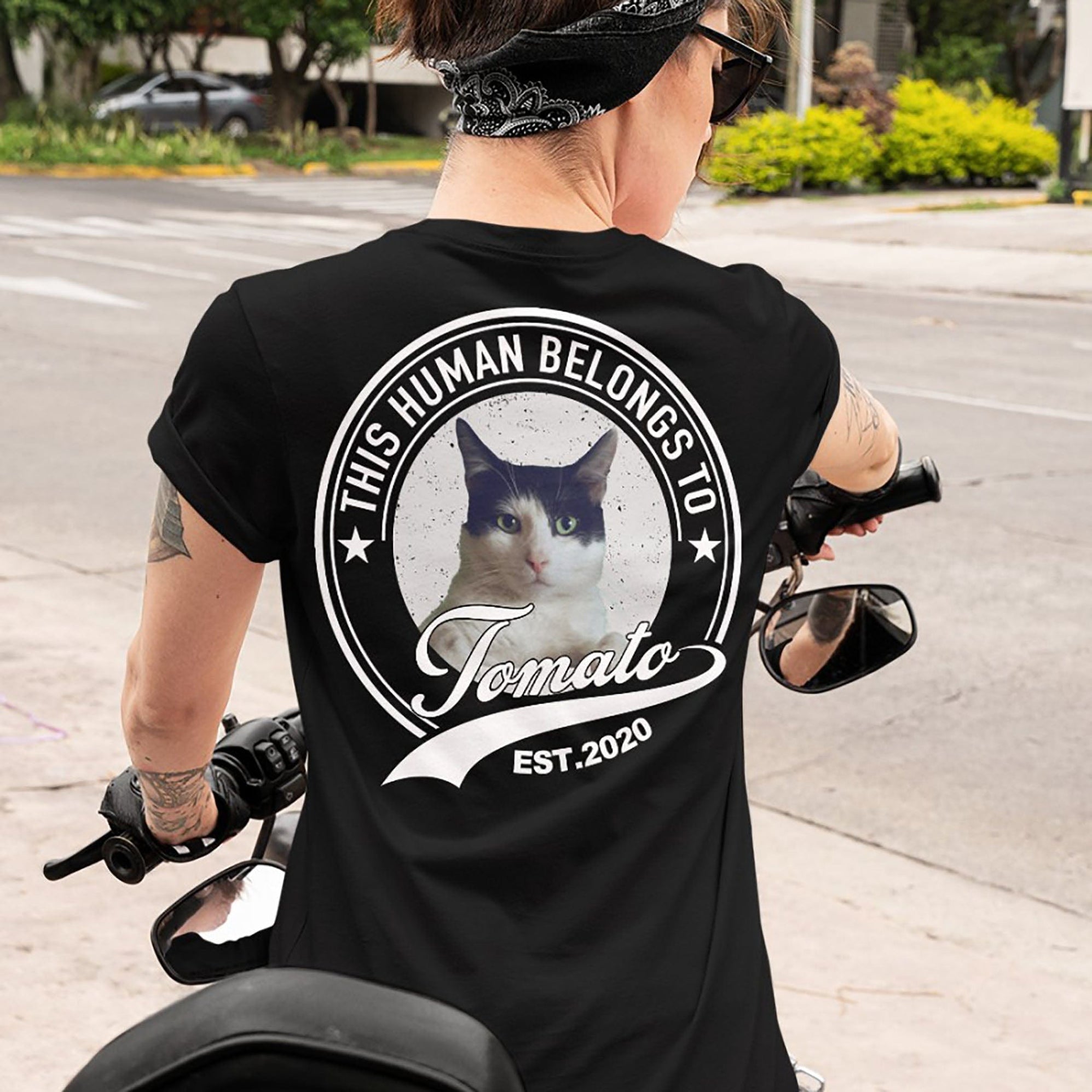 Human Belongs To Dog Cat Personalized Custom Photo Dog Cat Pet Backside