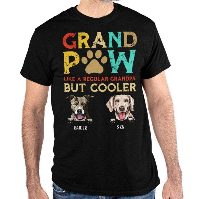 GeckoSG Personalized Christmas Gift for Dog Dad, Grandpaw Cooler Dog Shirt, Unisex T-Shirt / Black / S