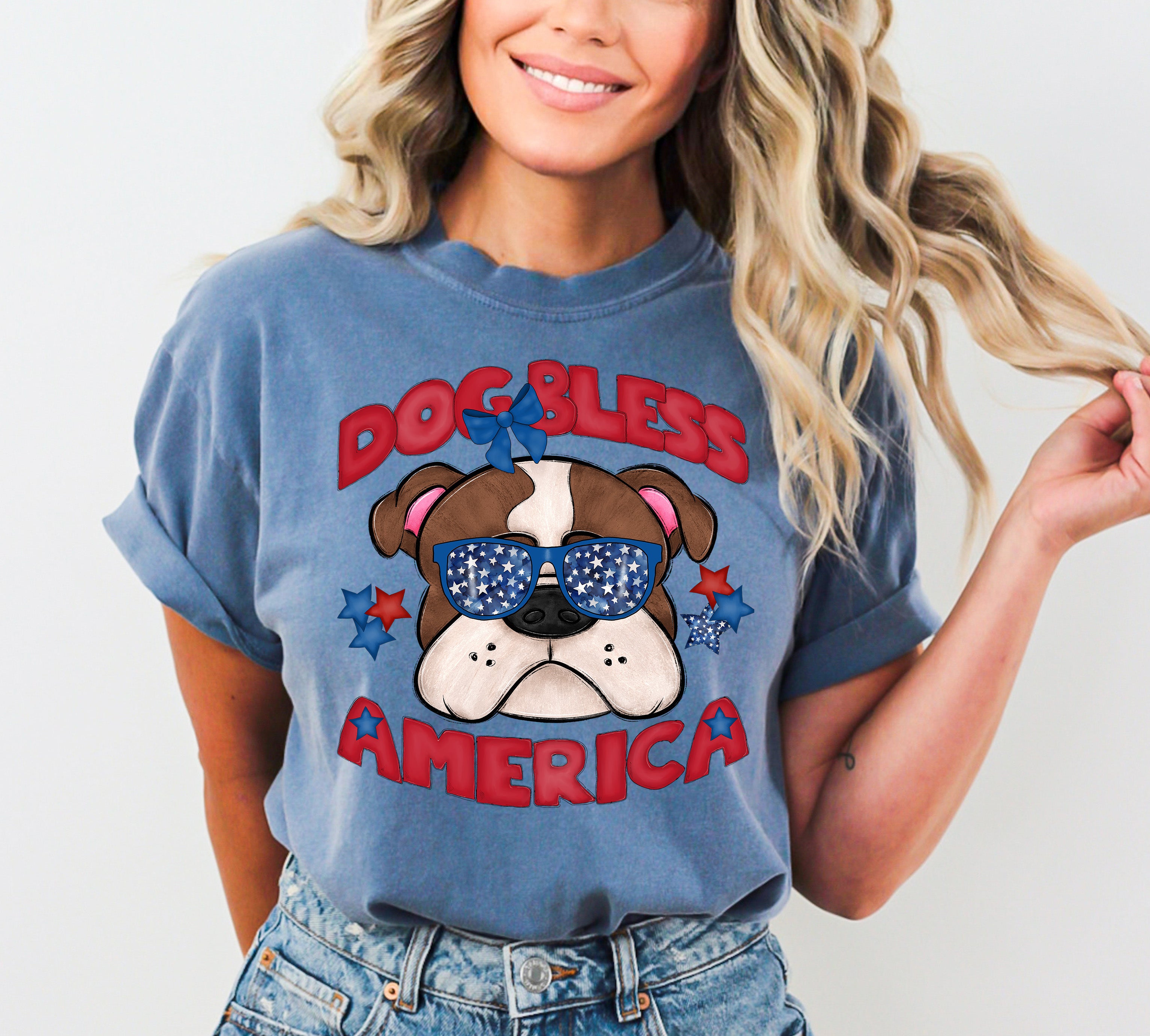 Dog Bless America Bulldog