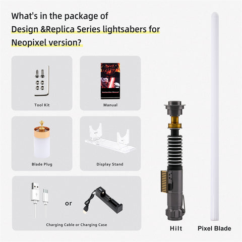 Paketinhalt Neopixel Lichtschwert Premium