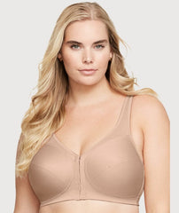 Exquisite Form Fully Front Close Wire-free Posture Bra With Lace - Walnut