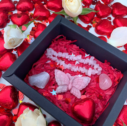 Valentine's Day Crystal Heart Gift Box, 8 Large 25x28mm Natural Heart  Gemstones, Mixed Stone Red Valentine's Box Giftset With Crinkle Paper