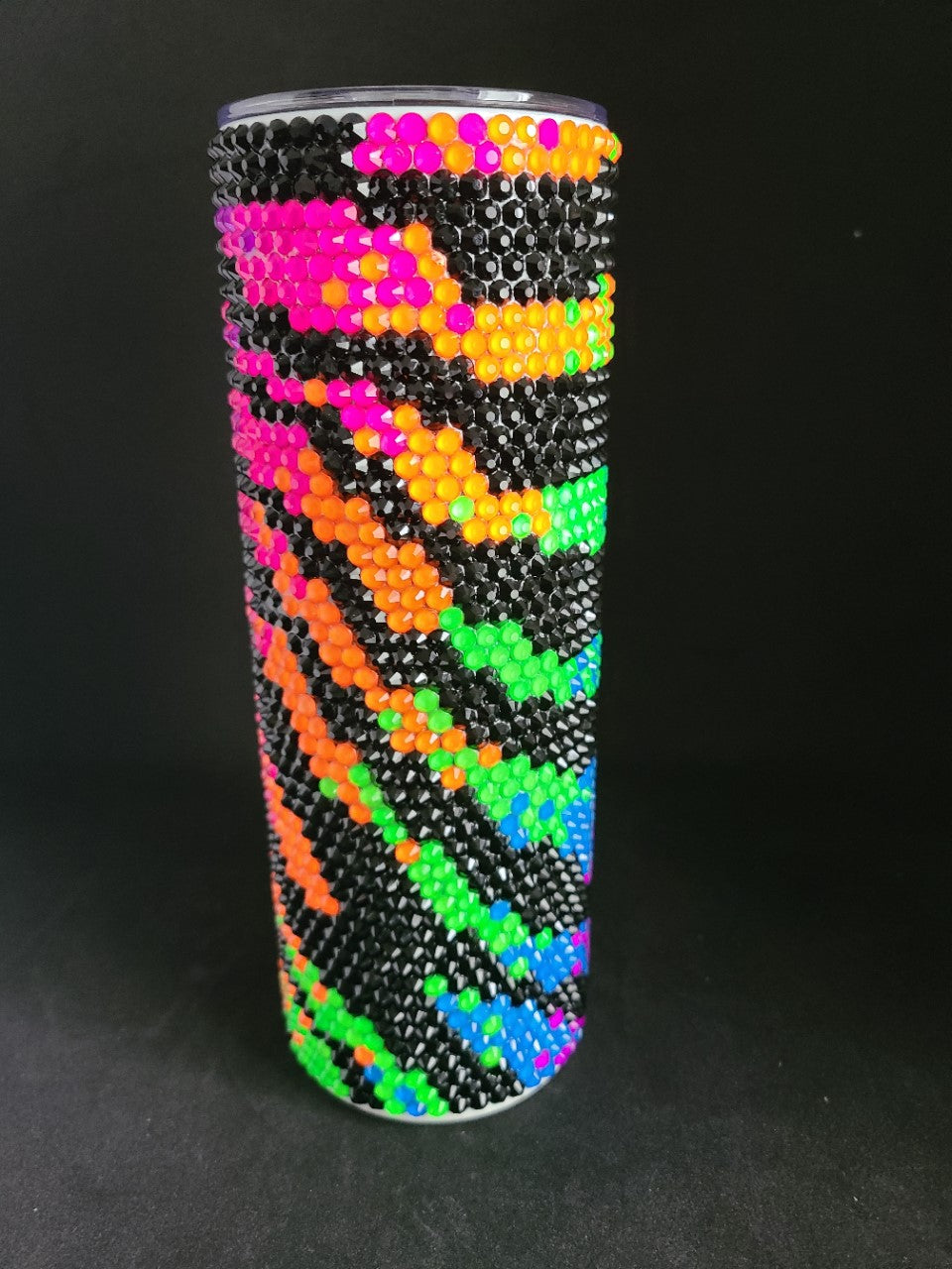 Rhinestone Rainbow Zebra Tumbler