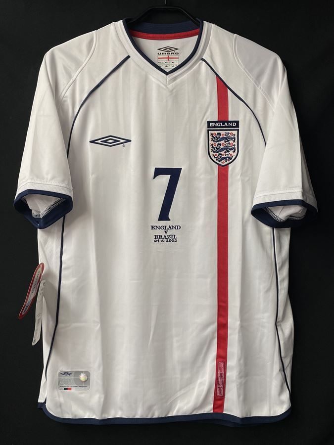 02 イングランド代表 H Condition New Size M 7 Beckham 日韓w杯ブラジル代表戦 Vintage Sports Football Store