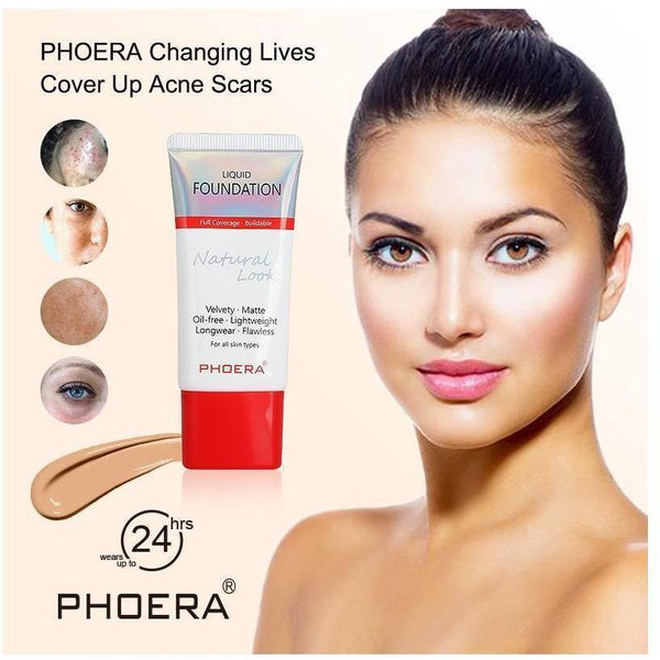 Phoera Flawless Lasting Matte Liquid Foundation Tube 1