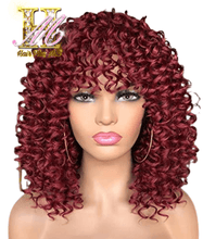 Load image into Gallery viewer, Hair Plus ME Kinky Curly Wig with Bangs - Hair Plus ME
