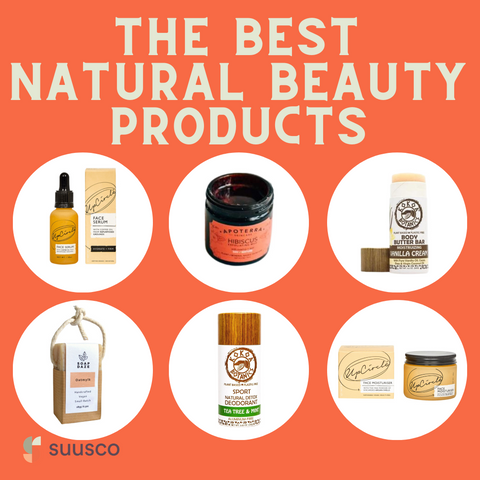 The best natural beauty products infographic orange background image